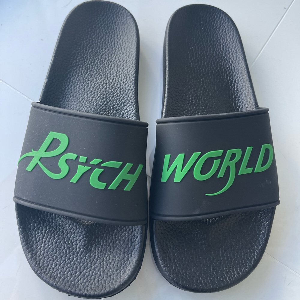 Psychworld Black Logo Slides Mens